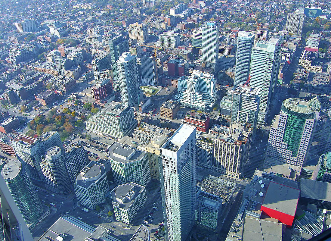 North York, ON - Aerial View of Cities in Toronto, Ontario on a Sunny Day